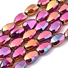 Electroplate Glass Beads Strands X-EGLA-G036-A-FP02-1
