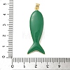 Fish Brass Micro Pave Cubic Zirconia Pendants KK-K408-49G-07-3