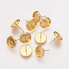 Brass Stud Earring Settings KK-H021-1G-NF-1