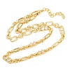 7MM Brass Pave Cubic Zirconia Figaro Chain Necklaces NJEW-D324-05G-07-3