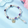 Butterfly Brass Micro Pave Clear Cubic Zirconia Charms Bracelets BJEW-JB12848-1