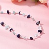 3Pcs 3 Styles Natural Lapis Lazuli & Aquamarine & Amethyst & Rose Quartz & Green Aventurine & Citrine Chip & Glass Seed Baeded Necklaces for Women NJEW-JN05603-5