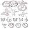 9Pcs 9 Styles 201 Stainless Steel Laser Cut Connector Charms STAS-TA0005-85-1