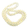 Full Rainbow Plated Electroplate Transparent Glass Beads Strands EGLA-G037-08A-FR02-2
