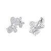 Brass Pave Clear Cubic Zirconia Twister Clasps KK-A165-06P-1
