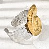 Hammered 304 Stainless Steel Cuff Bangles for Women BJEW-Z177-01GP-05-2