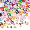 140Pcs 5 Styles UV Plating Opaque Acrylic Beads DIY-TA0015-59-3