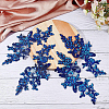 2Pairs Leaves Polyester Embroidery Ornaments Accessories DIY-GF0014-46B-4
