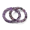 Column Natural Banded Amethyst Beads Stretch Bracelets for Women Men BJEW-A148-01A-19-4