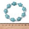 Synthetic Turquoise & Non-magnetic Hematite Beads Stretch Bracelets for Women Men BJEW-JB13729-01-3