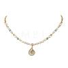 Ocean Brass Pave Clear Cubic Zirconia Conch Shell Shape Pendant Necklaces NJEW-JN06421-3
