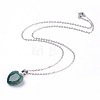 Natural & Synthetic Gemstone Pendant Necklaces NJEW-JN02162-2