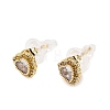 Brass Micro Pave Cubic Zirconia Stud Earrings LS-CU-CBA2AB4-01G-4