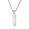 304 Stainless Steel Rectangle with Letter Pendant Box Chain Necklaces FS-WGD7C78-12-1