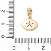 Brass Micro Pave Clear Cubic Zirconia Dangle Beads CU-CBAFF5B-19G-3