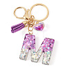 Alloy Resin Heart Keychains KEYC-TADJ0002-01G-M-2