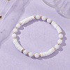 Natural White Shell & Malaysia Jade Beaded Stretch Bracelets for Women BJEW-JB13144-1