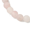 Natural Rose Quartz Beads Stretch Bracelets for Women BJEW-JB11351-01-4