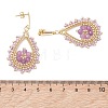 Teardeop Glass Beaded & Dyed Natural Malaysia Jade Dangle Stud Earrings EJEW-MZ00707-03-3