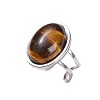 304 Stainless Steel & Natural Tiger Eye Cuff Rings FS-WGDE3F0-03-2
