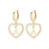 Brass Heart Hoop Earrings BR9605-1-1