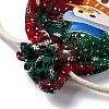 Christmas Theme Rectangle Jute Bags with Jute Cord ABAG-E006-01D-3