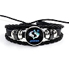 Constellation PU Leather & Glass Triple Layer Multi-strand Bracelets PW-WGDAEC6-09-1