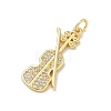 Brass Micro Pave Clear Cubic Zirconia Pendants KK-D289-01G-09-2