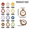 24Pcs 12 Colors Frosted Painted Colored Alloy Pendants FIND-TA0003-24-3