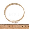 Natural Freshwater Pearl & Brass 3-Strand Open Cuff Bangles BJEW-JB14229-4
