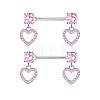 304 Stainless Steel Rhinestone Nipple Rings WG0E32C-04-1