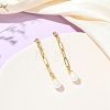 304 Stainless Steel Paperclip Stud Dangle Earring for Women EJEW-JE07186-1