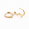 Brass Micro Pave Clear Cubic Zirconia Hoop Earring Findings LS-X-ZIRC-S068-009B-NF-2