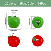 36Pcs 2 Colors Opaque Apple Resin Charms RESI-CA0001-54-2