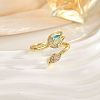 Brass Micro Pave Cubic Zirconia Cuff Open Rings FS-WG4357C-05-1