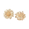 Flower Alloy Stud Earrings for Women EJEW-A112-08KCG-3