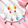 304 Stainless Steel with Glass Cylinder Seed Beads Hot Air Balloon Dangle Earrings EJEW-MZ00820-1