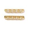 Brass Micro Pave Clear Cubic Zirconia Spacer Bars KK-Z139-11G-01-1