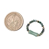 Natural Moss Agate Beaded Rings RJEW-TA00189-3