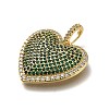 Brass Micro Pave Cubic Zirconia Pendants KK-C090-43G-01-2