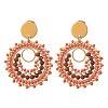 304 Stainless Steel with Glass Seed Beads Stud Earrings EJEW-MZ00761-02-3