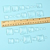 48Pcs 6 Styles Transparent Square Glass Cabochons GGLA-FS0001-06-5