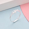 925 Sterling Silver Micro Pave Clear Cubic Zirconia Adjustable Finger Rings for Women STER-N016-144S-1
