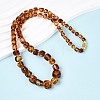 Natural Amber Nuggets Graduated Beaded Necklaces NJEW-T019-04-1