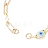 Handmade Plastic Evil Eye Link and Brass Paperclip Chain Bracelet Making AJEW-JB01565-2