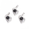 Natural Black Agate Pendants G-L512-O09-1