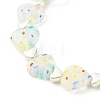 Handmade Millefiori Lampwork & Alloy Heart Beaded Stretch Bracelet BJEW-JB08042-04-4