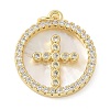 Brass Micro Pave Cubic Zirconia Pendants KK-K298-29D-G-1