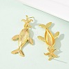 Ocean Theme Brass Dangle Stud Earrings EJEW-F400-04A-G-5