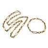 304 Stainless Steel Link Chain Bracelet & Necklace Jewelry Sets SJEW-L199-09G-4